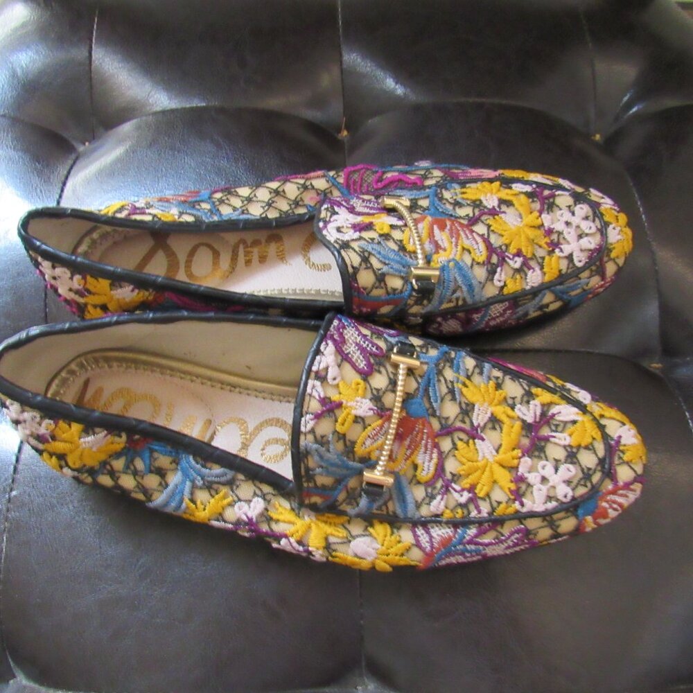 Sam Edelman Loraine Embroidered Floral Flats, SIZE 7.5, Women's Flower Shoes - Picture 3 of 6